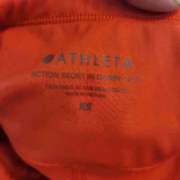 Athleta Women's Tangerine Orange Poly/Spandex Athletic Skort - Picture 8 of 9